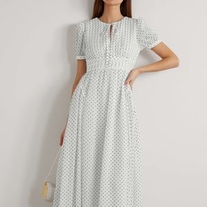 Self-Portrait Polka-dot Flocked Chiffon